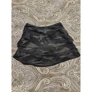 Athleta Girl Camo Swing Skort Gray XS 6 Elastic Waist Casual Sportswear